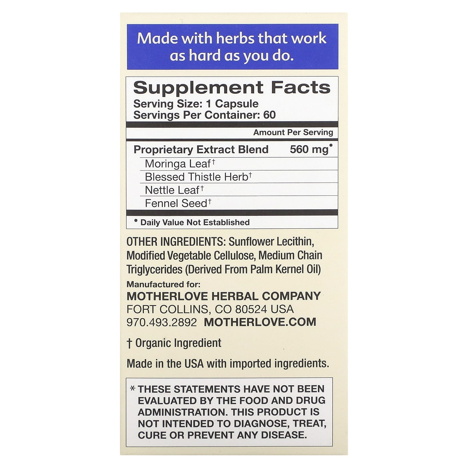 Motherlove, Breastfeeding, More Milk Moringa, 60 Liquid Capsules - Image 2
