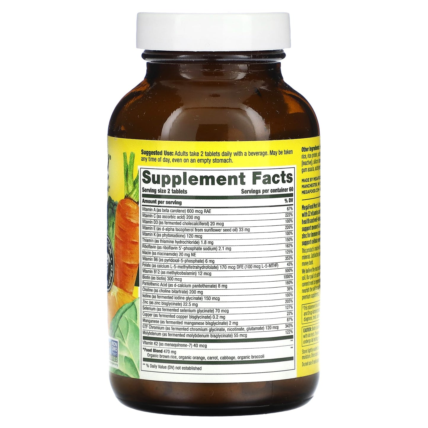 MegaFood, Men's Advanced Multivitamin, 120 Tablets - Image 2
