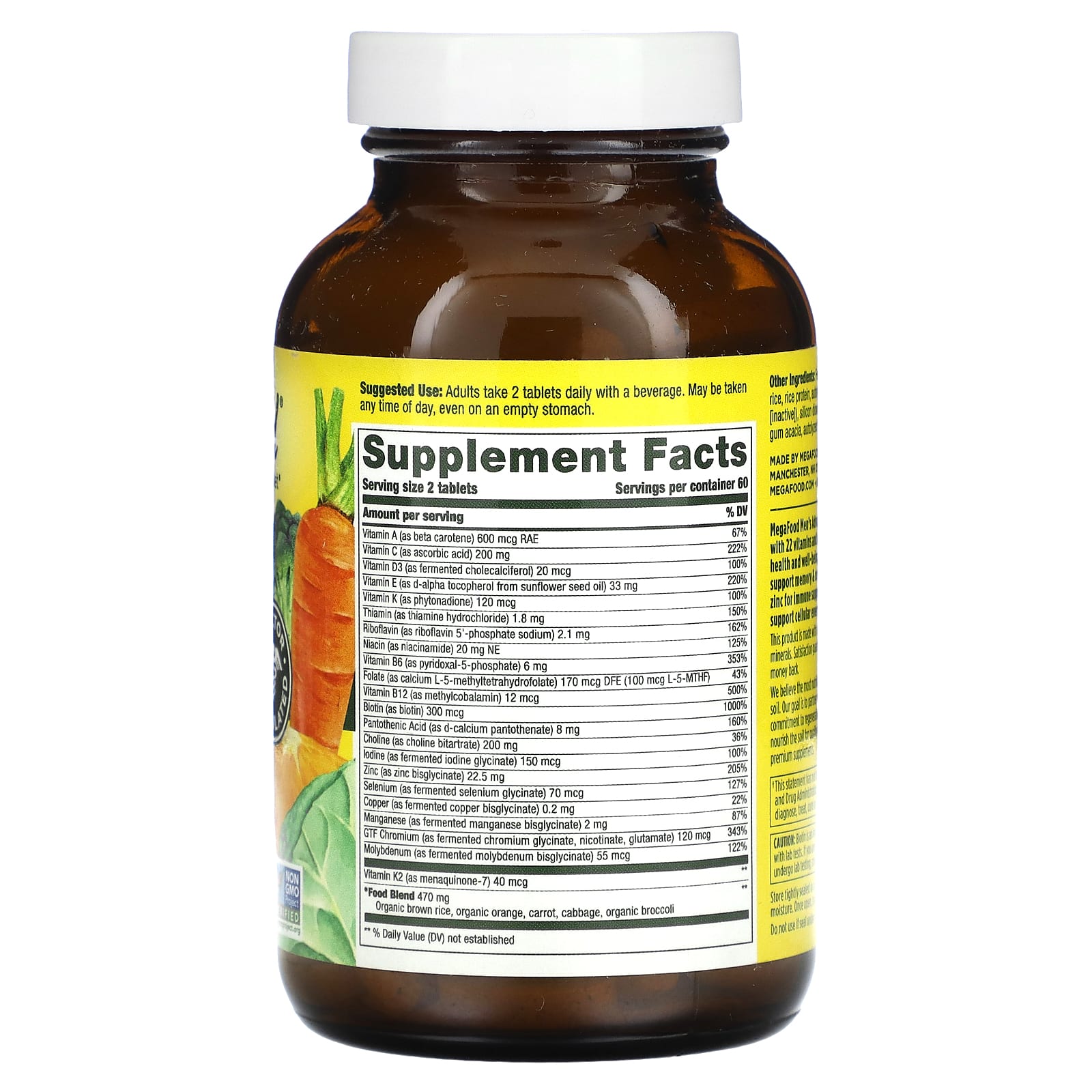 MegaFood, Men's Advanced Multivitamin, 120 Tablets - Image 2