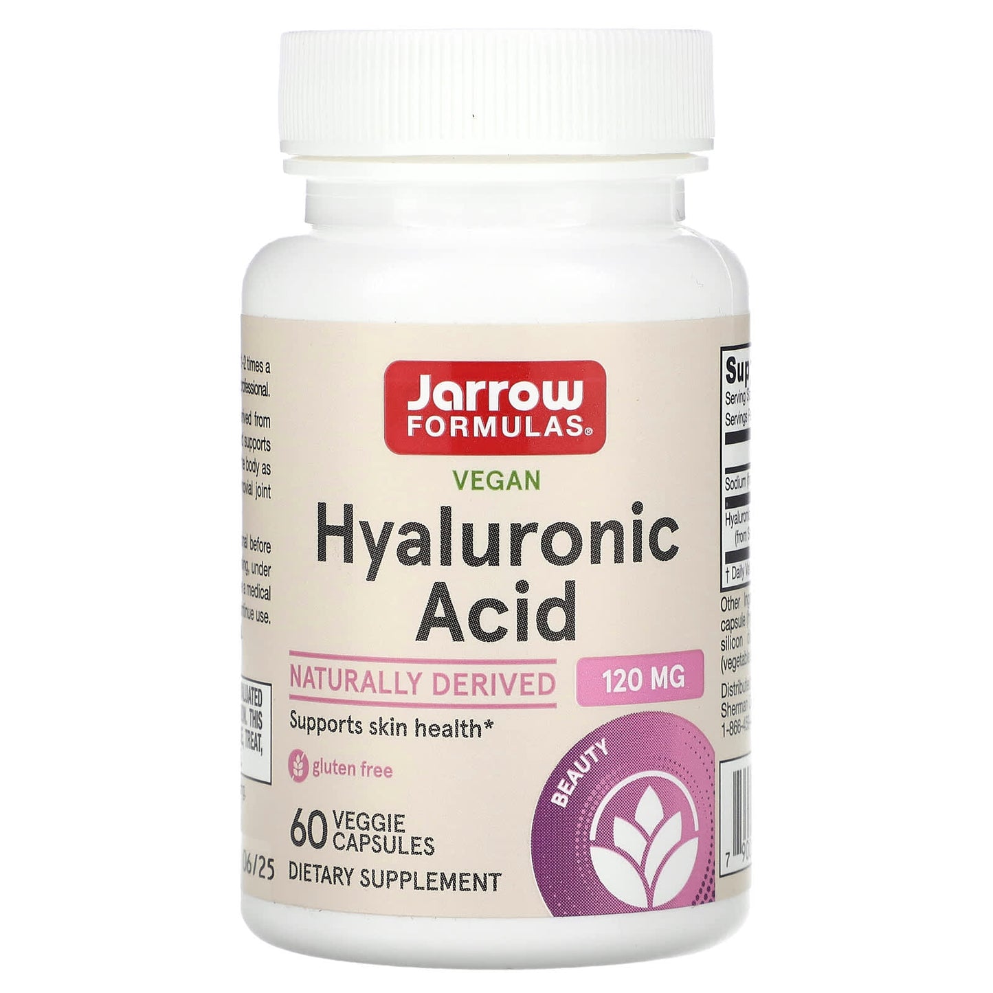 Vegan Hyaluronic Acid by Jarrow Formulas, 60 Capsules for Skin Health - Image 1