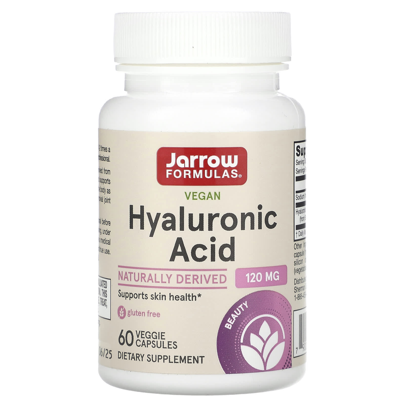 Vegan Hyaluronic Acid by Jarrow Formulas, 60 Capsules for Skin Health - Image 1