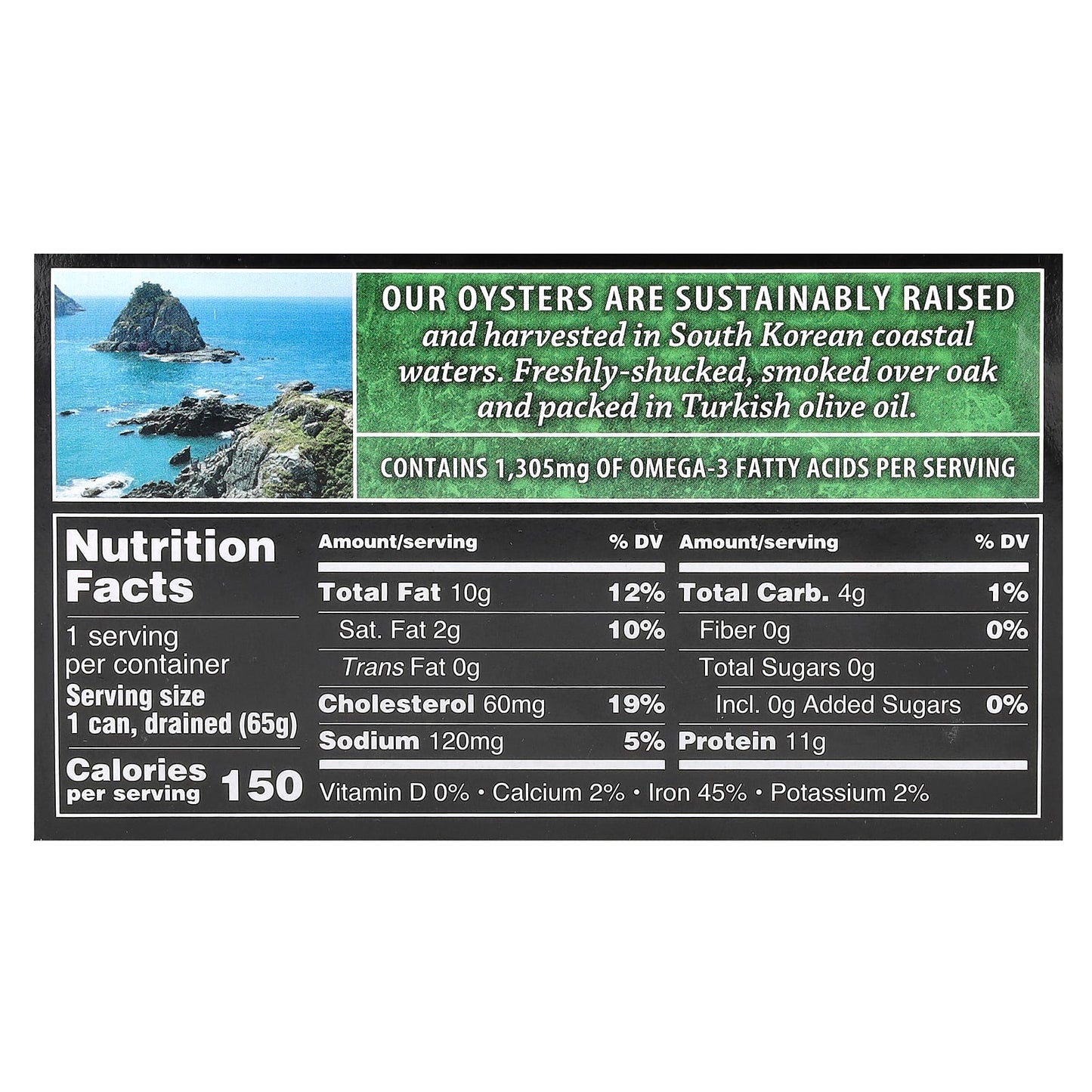 Crown Prince Natural, Smoked Oysters, In Olive Oil, 3 oz (85 g)