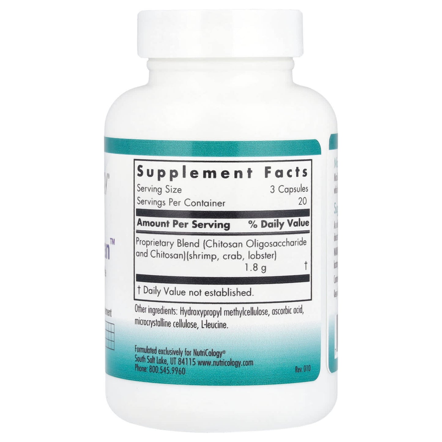 Nutricology, MicroChitosan™, 60 Vegicaps - Image 2