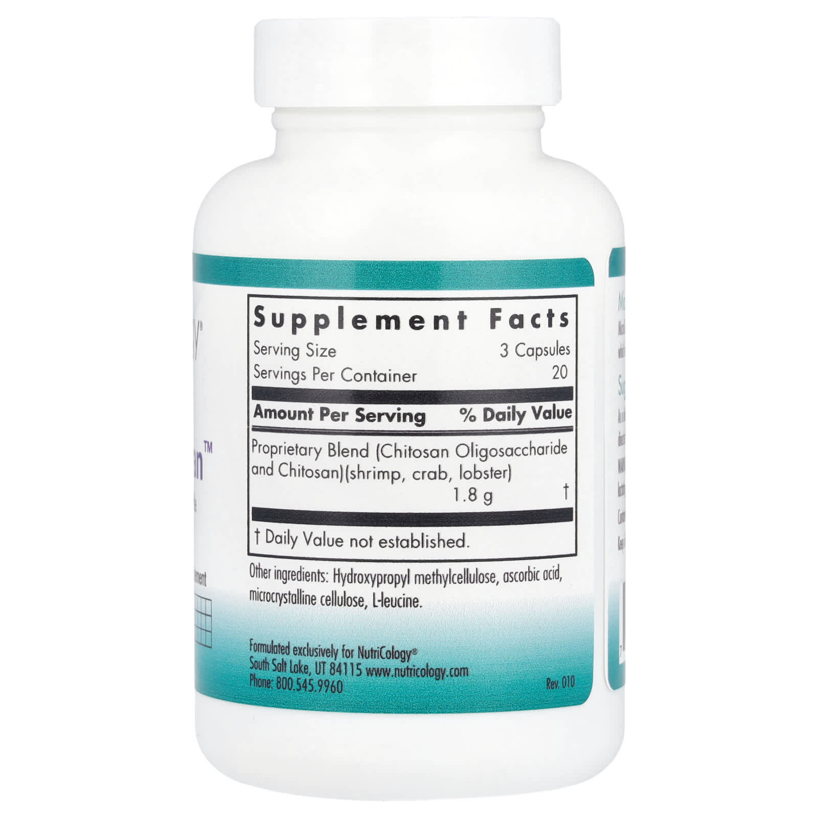 Nutricology, MicroChitosan™, 60 Vegicaps - Image 2