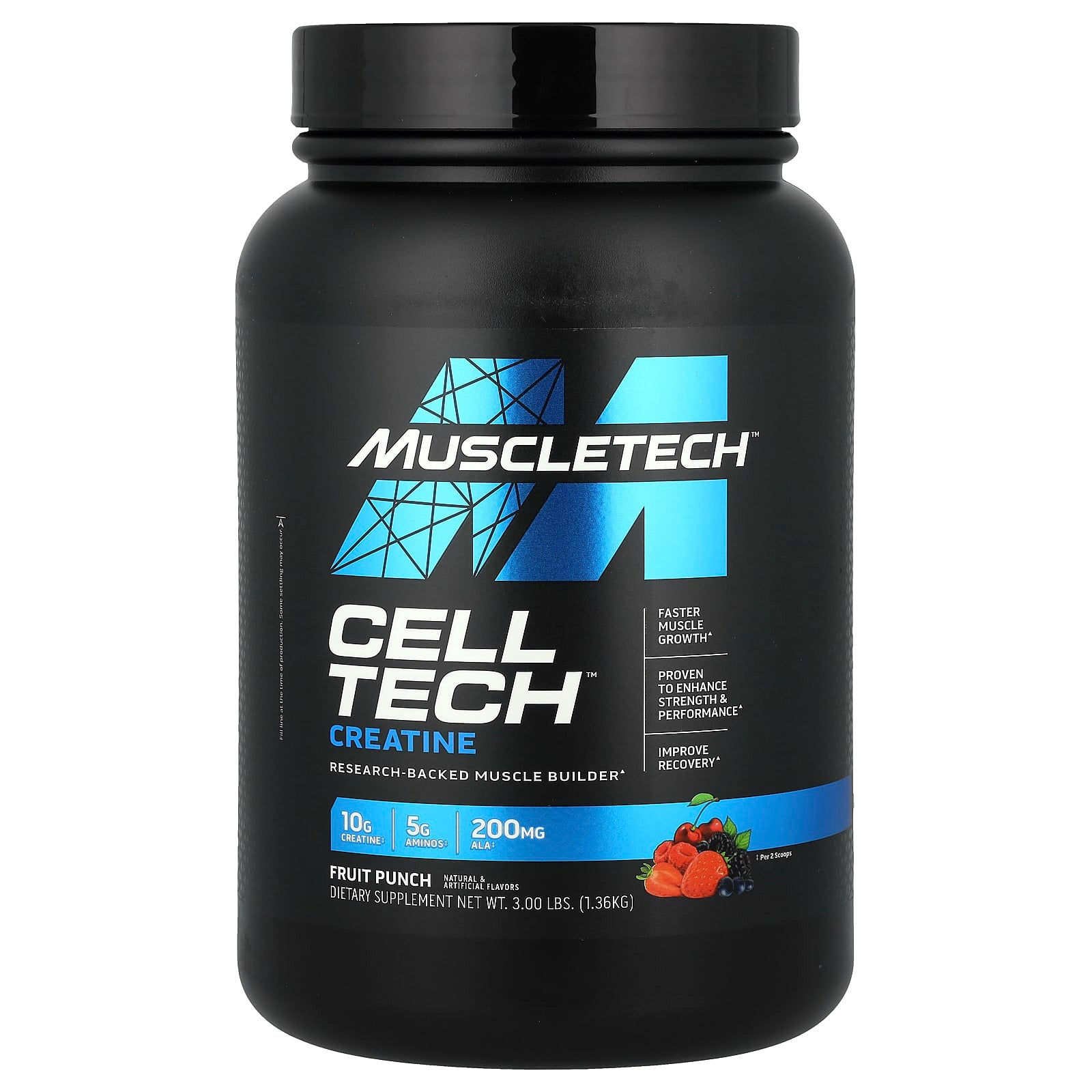 MuscleTech, Cell-Tech™ Creatine, Fruit Punch, 3 lbs (1.36 kg) - Image 1