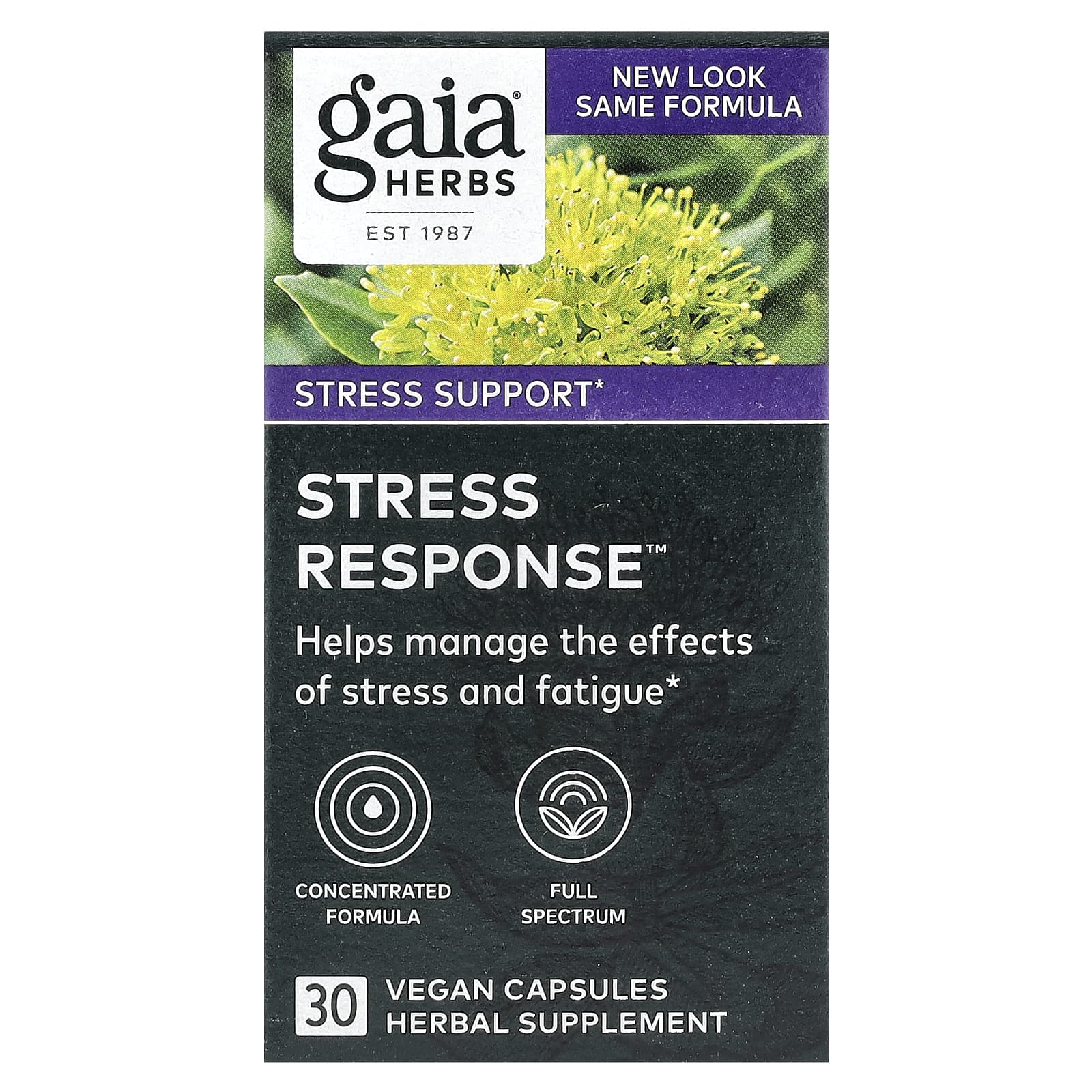 Gaia Herbs Stress Response 30 Vegan Capsules - Image 1