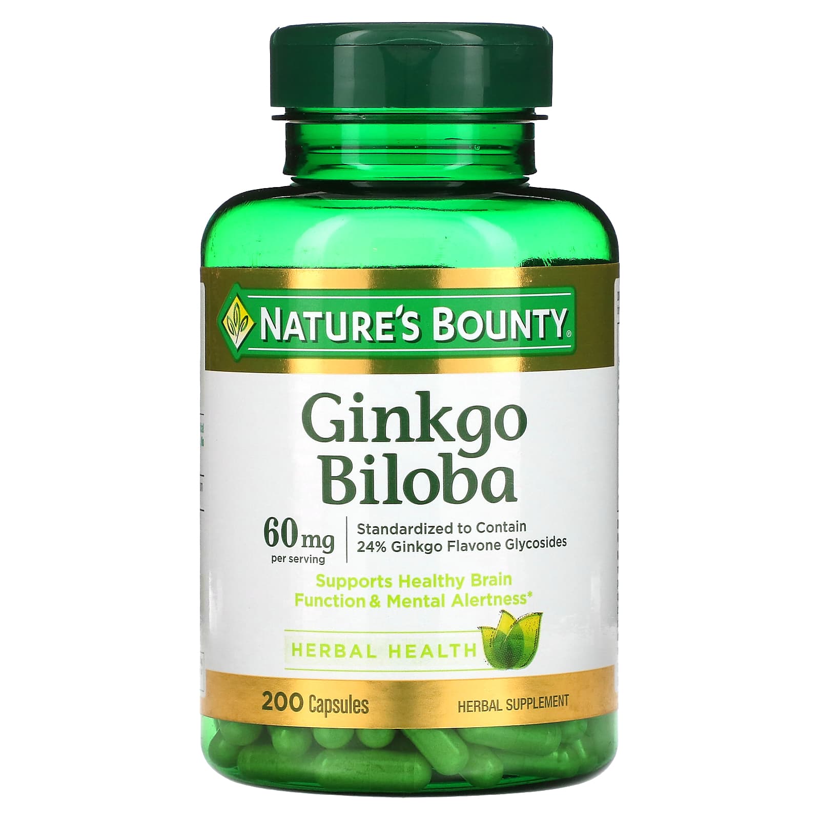 Nature's Bounty, Ginkgo Biloba, 200 Capsules (30 mg per Capsule) - Image 1