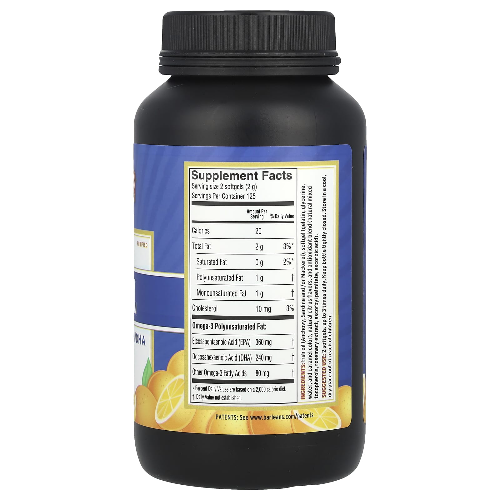 Barlean's, Fresh Catch®, Fish Oil, Omega-3 EPA/DHA, Orange, 600 mg, 250 Softgels (300 mg per Softgel)