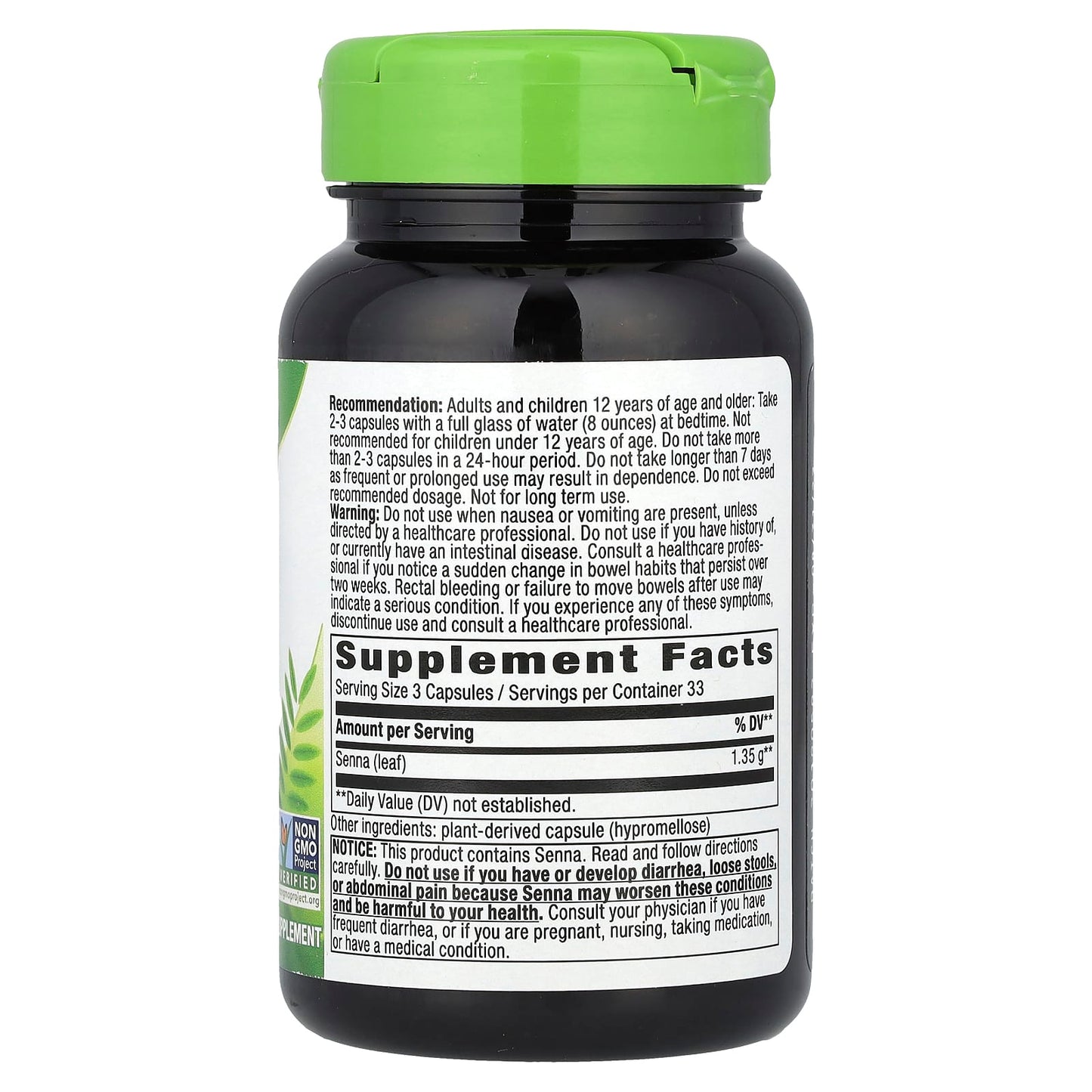 Nature's Way, Senna Leaves, 1,350 mg, 100 Vegan Capsules (450 mg Per Capsule) - Image 2