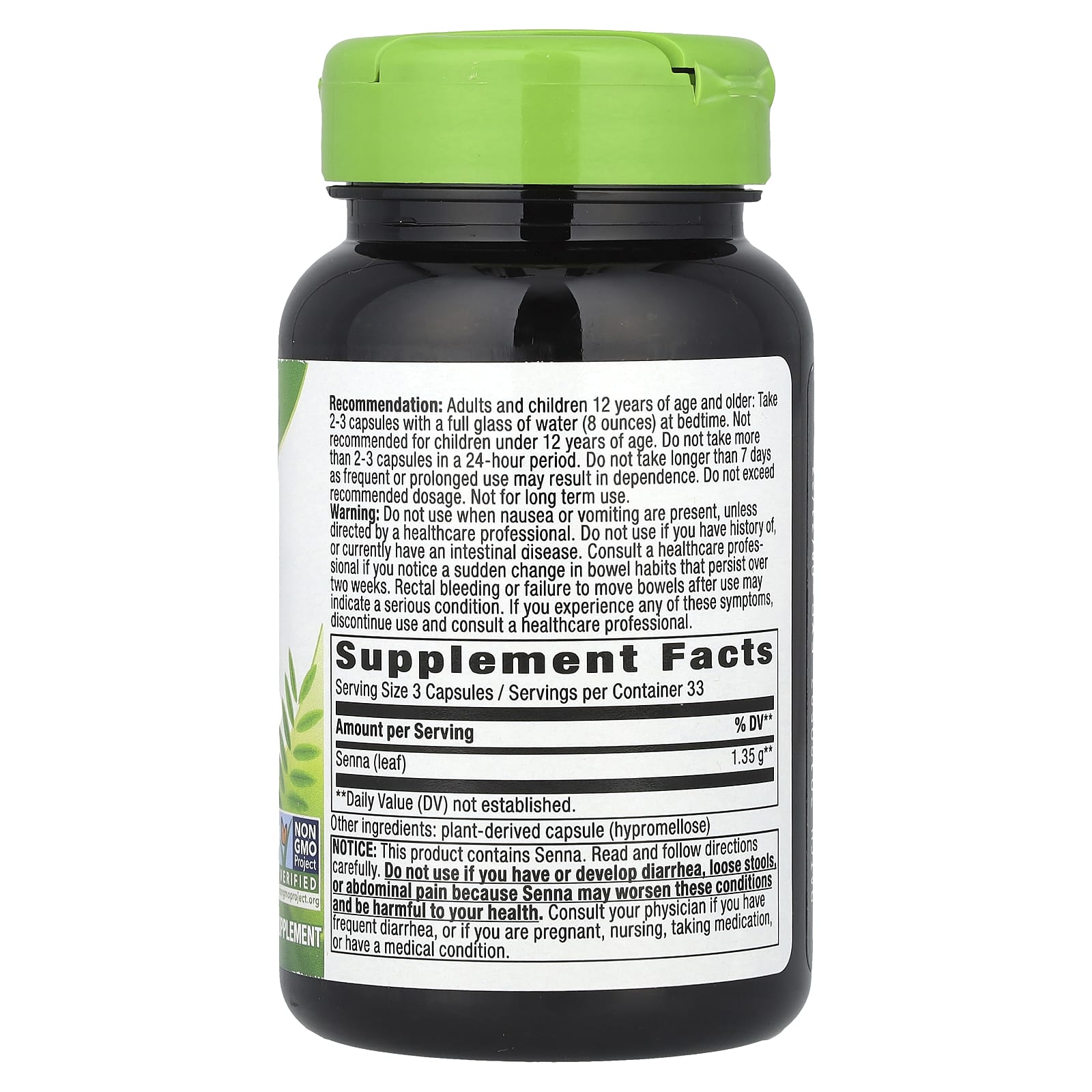 Nature's Way, Senna Leaves, 1,350 mg, 100 Vegan Capsules (450 mg Per Capsule) - Image 2