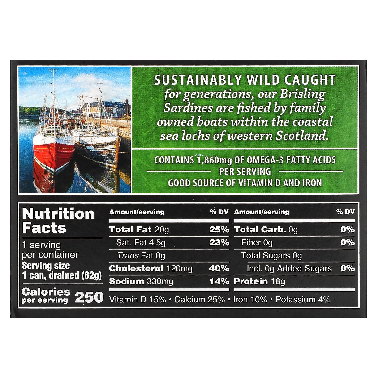 Wild Caught Brisling Sardines in Extra Virgin Olive Oil by Crown Prince Natural - Image 2