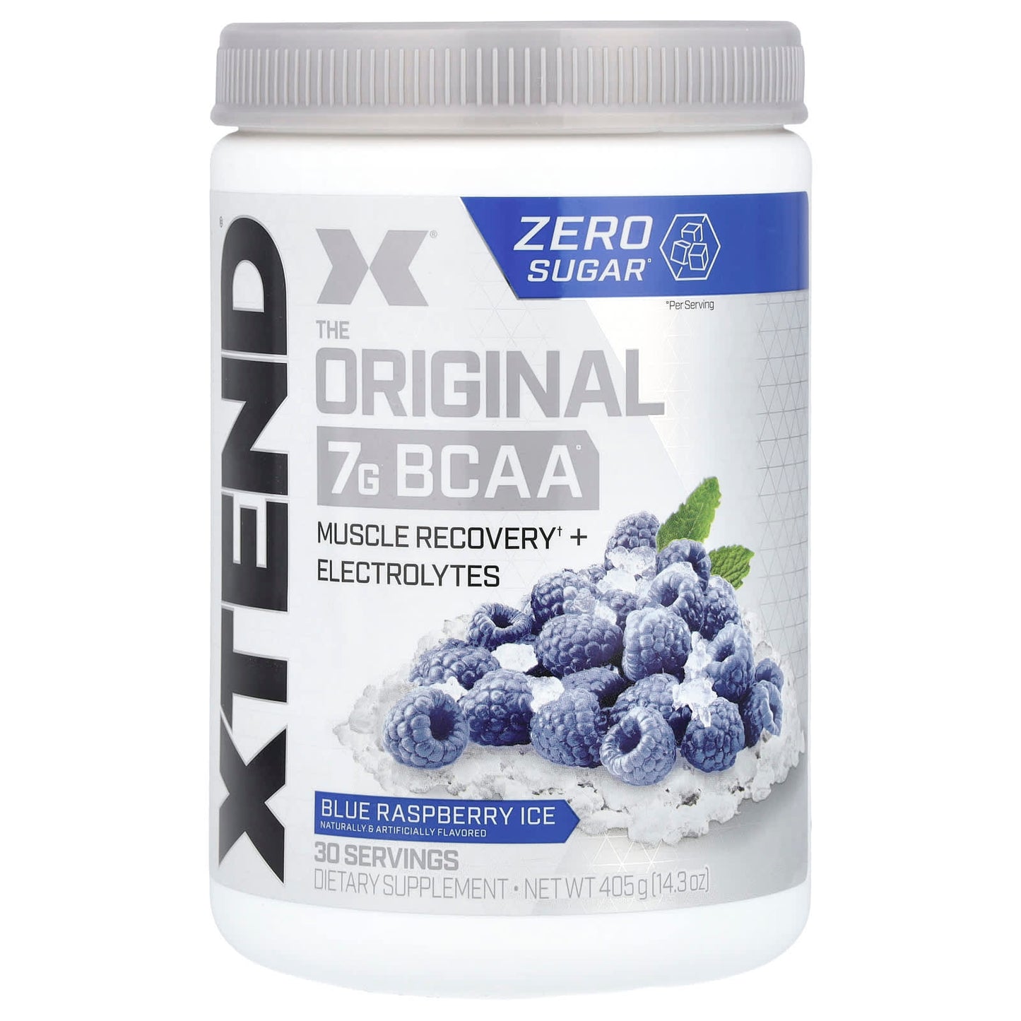 XTEND, The Original 7G BCAA, Blue Raspberry Ice, 14.3 oz (405 g) - Image 1