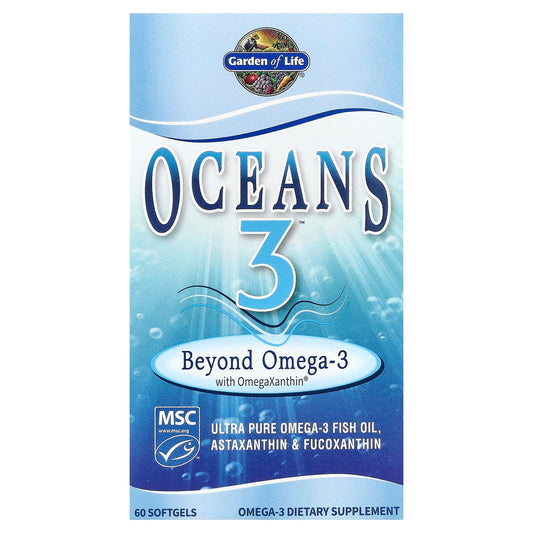 Garden of Life Oceans 3 Beyond Omega-3 with OmegaXanthin 60 Softgels - Image 1
