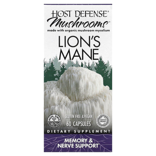 Lion's Mane Capsules for Memory & Nerve Support by Host Defense - Image 1