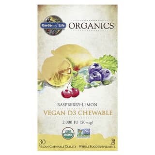 Garden of Life Organic Vegan D3 50 mcg, 30 Chewable Tablets