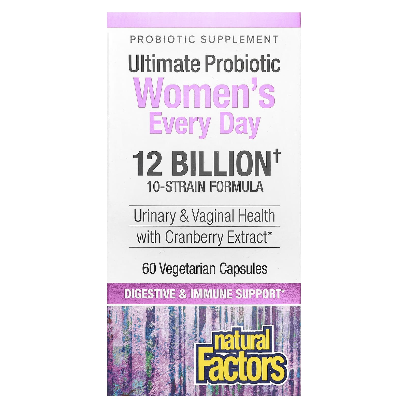 Natural Factors, Ultimate Probiotic Women's Every Day, 12 Billion, 60 Vegetarian Capsules - Image 1