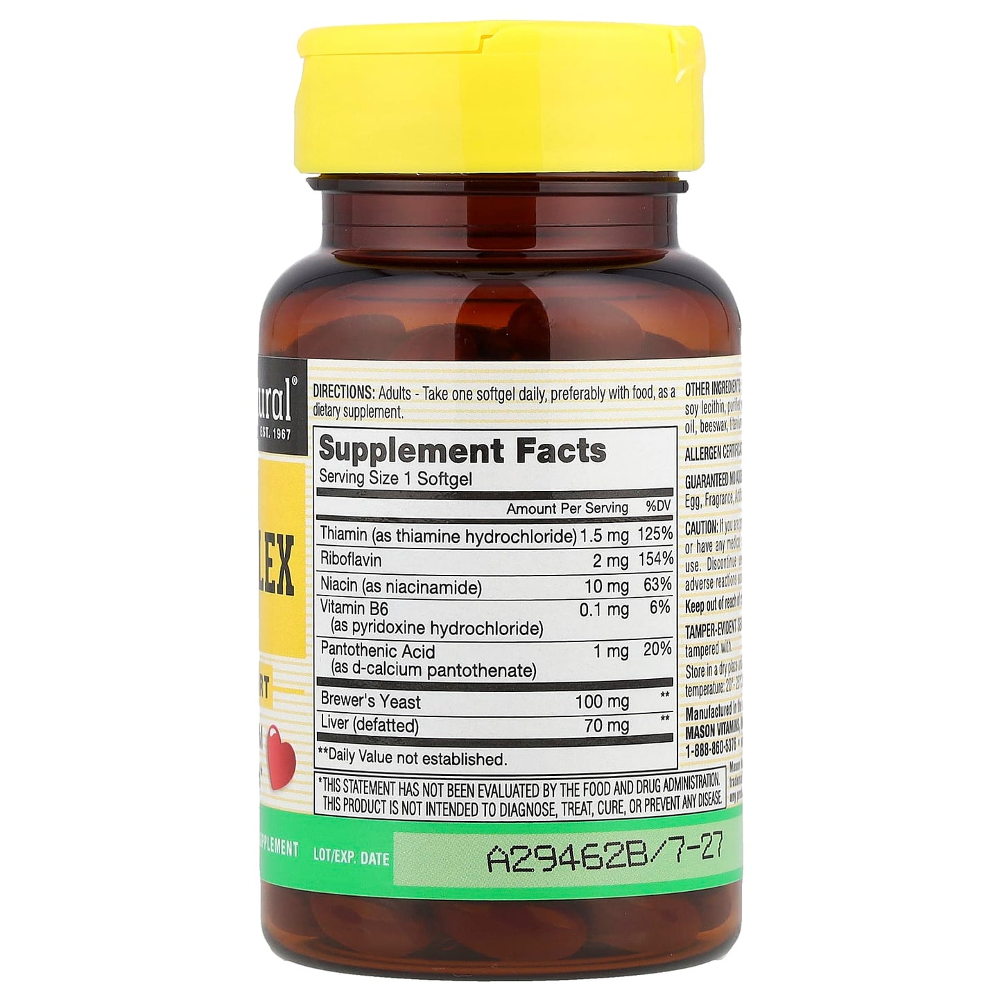 Mason Natural, B-Complex, 100 Softgels - Image 2