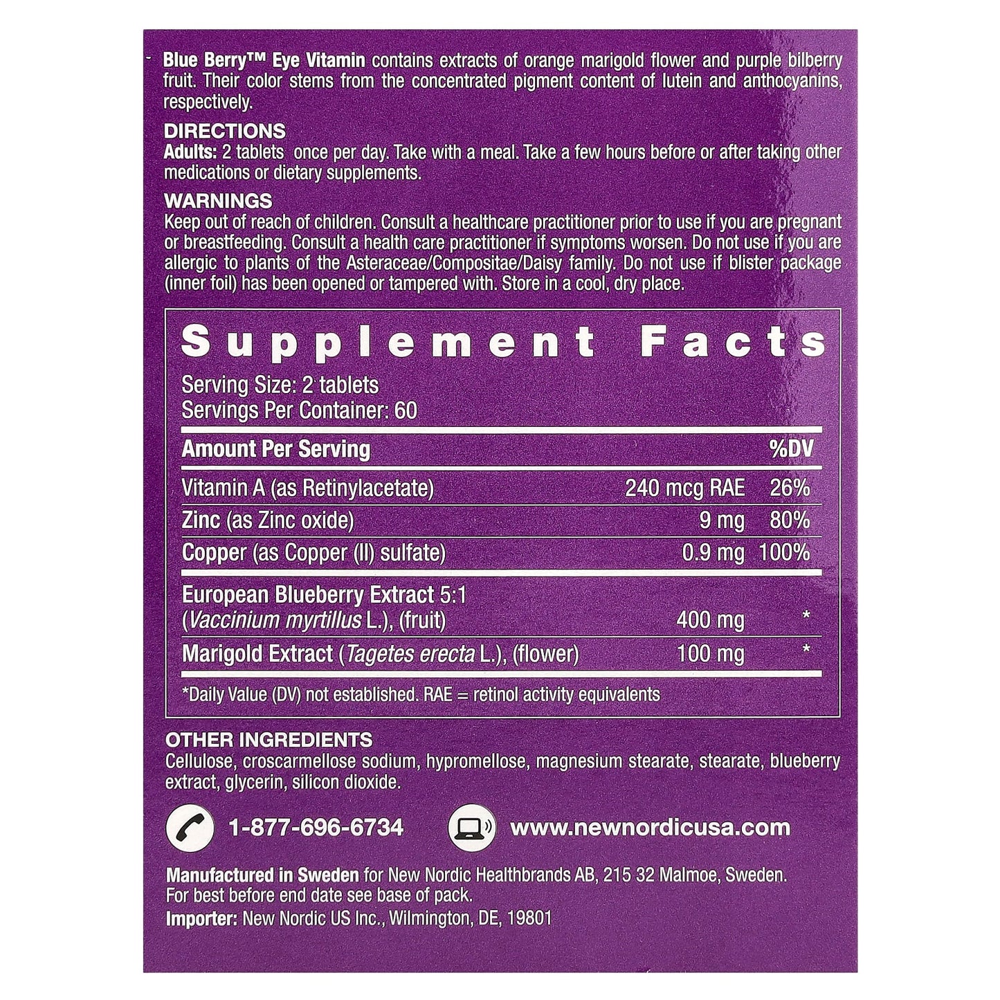 New Nordic, Blue Berry™ Eye Vitamin , 120 Tablets - Image 2