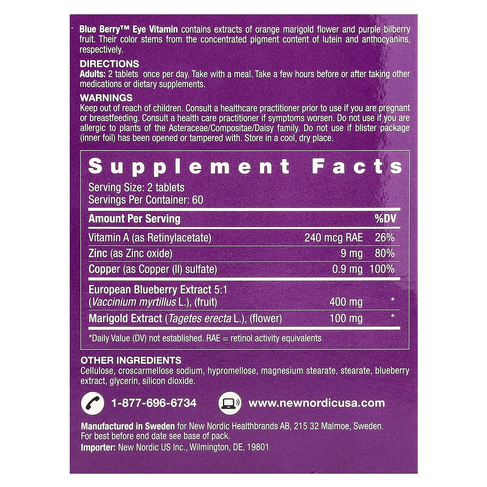 New Nordic, Blue Berry™ Eye Vitamin , 120 Tablets - Image 2