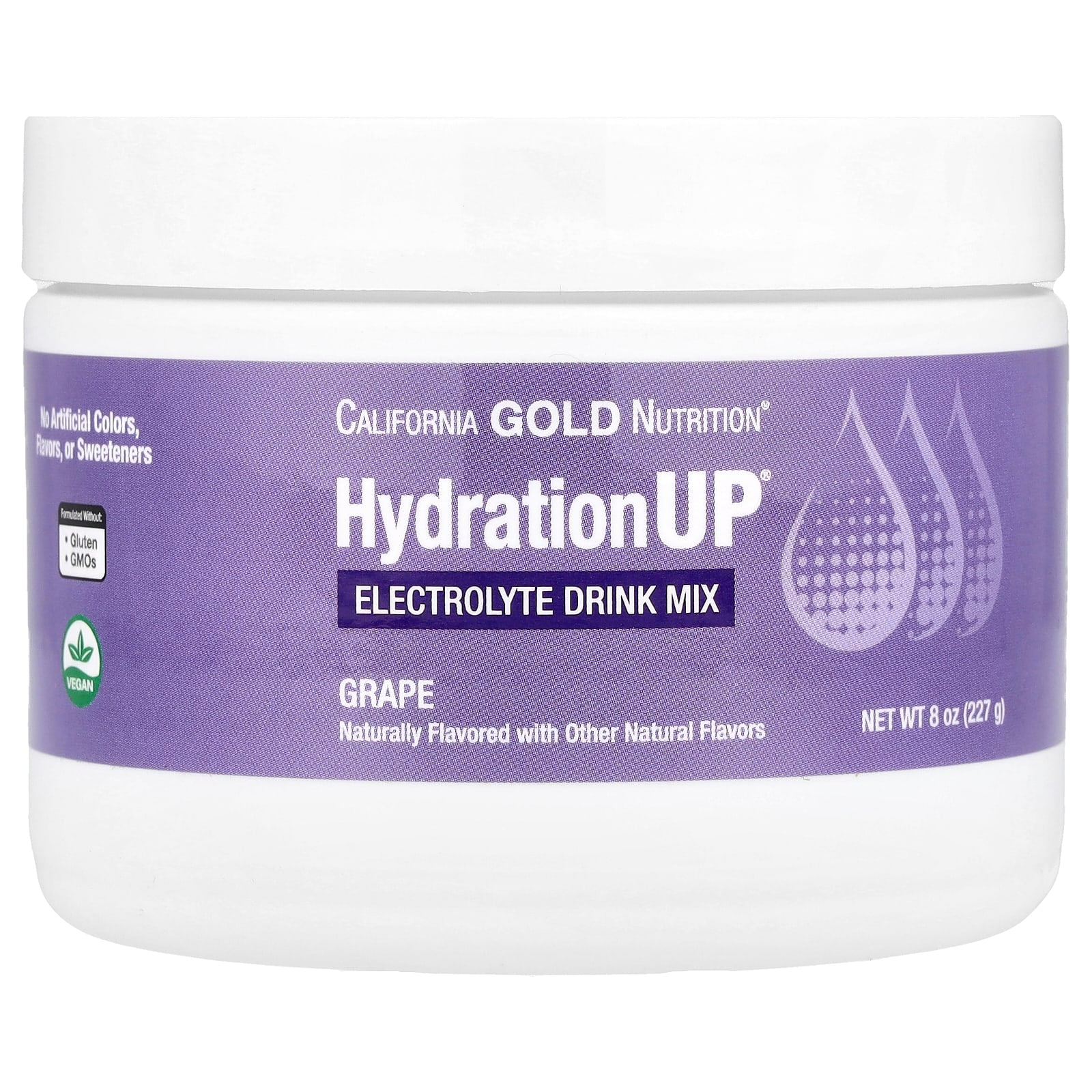 California Gold Nutrition HydrationUP Electrolyte Drink Mix - Grape Flavor - Image 1