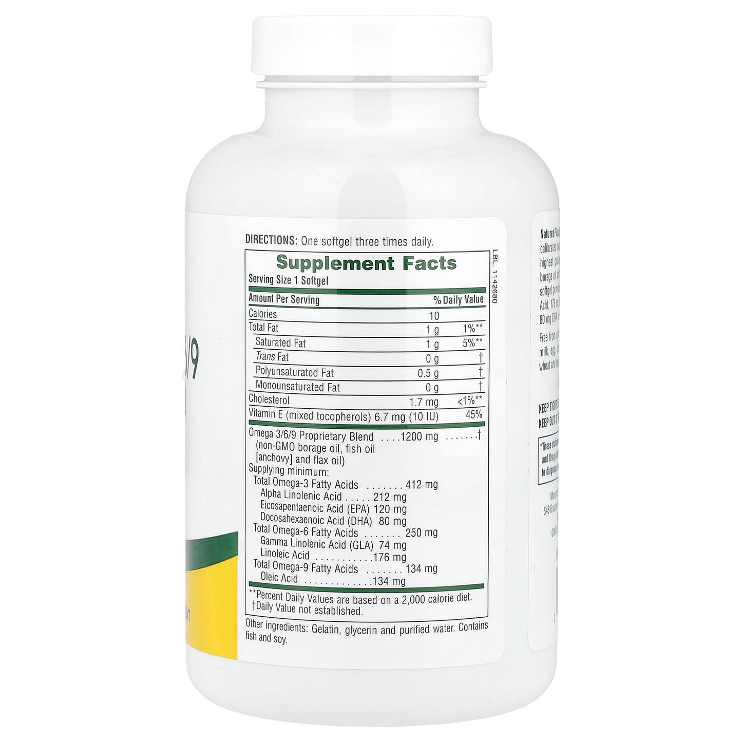 NaturesPlus, Ultra Omega 3/6/9, 120 Softgels - Image 2
