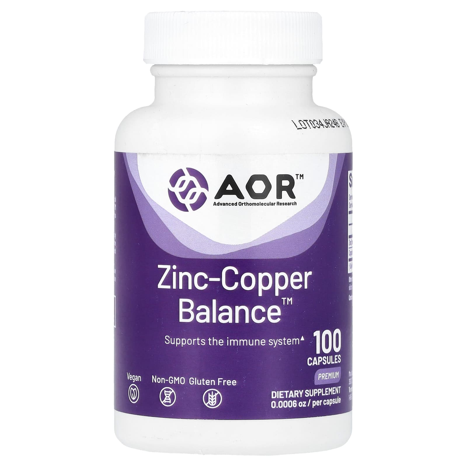 Zinc-Copper Balance for Immune System Support - 100 Capsules - Image 1