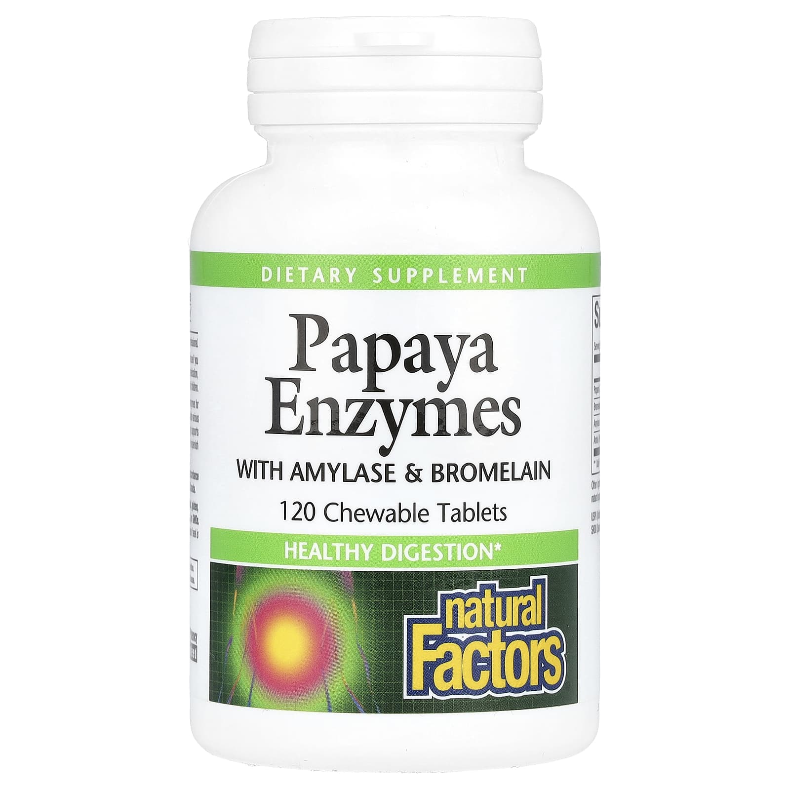 Natural Factors, Papaya Enzymes with Amylase & Bromelain, 120 Chewable Tablets - Image 1
