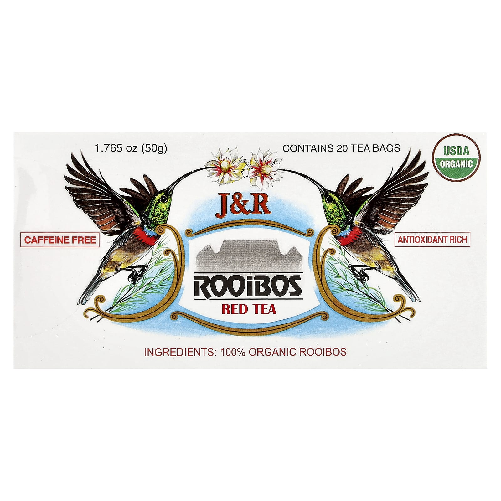 Caffeine-Free Rooibos Red Tea by J&R Port Trading - USDA Organic - Image 1