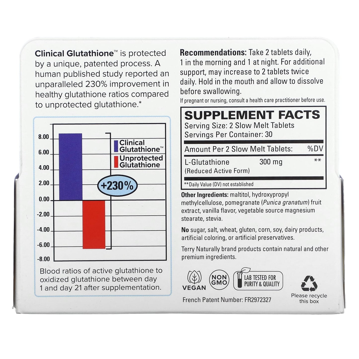 Terry Naturally, Clinical Glutathione, 60 Slow Melt Tablets (150 mg per Tablet) - Image 2