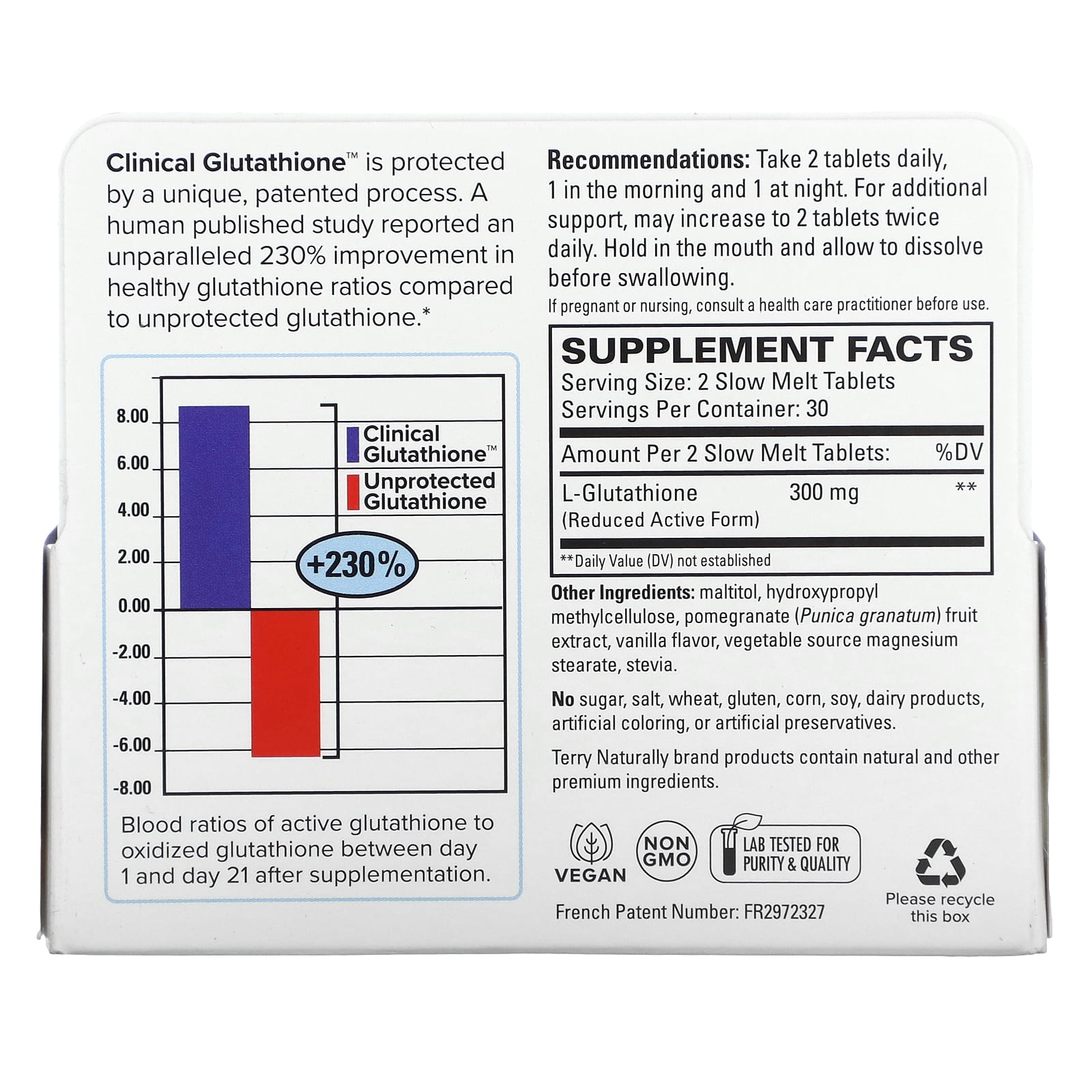 Terry Naturally, Clinical Glutathione, 60 Slow Melt Tablets (150 mg per Tablet) - Image 2