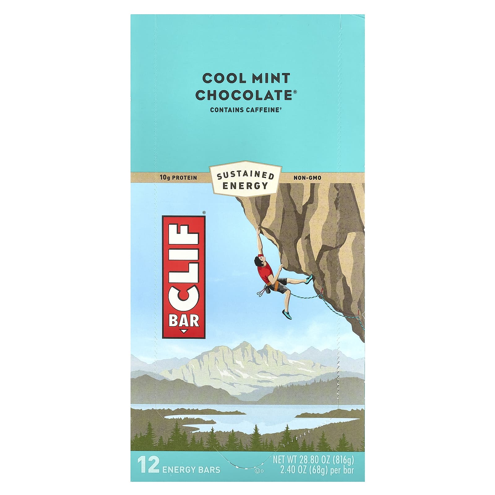 Cool Mint Chocolate Clif Bars - 12 Pack Energy Bars - Image 1