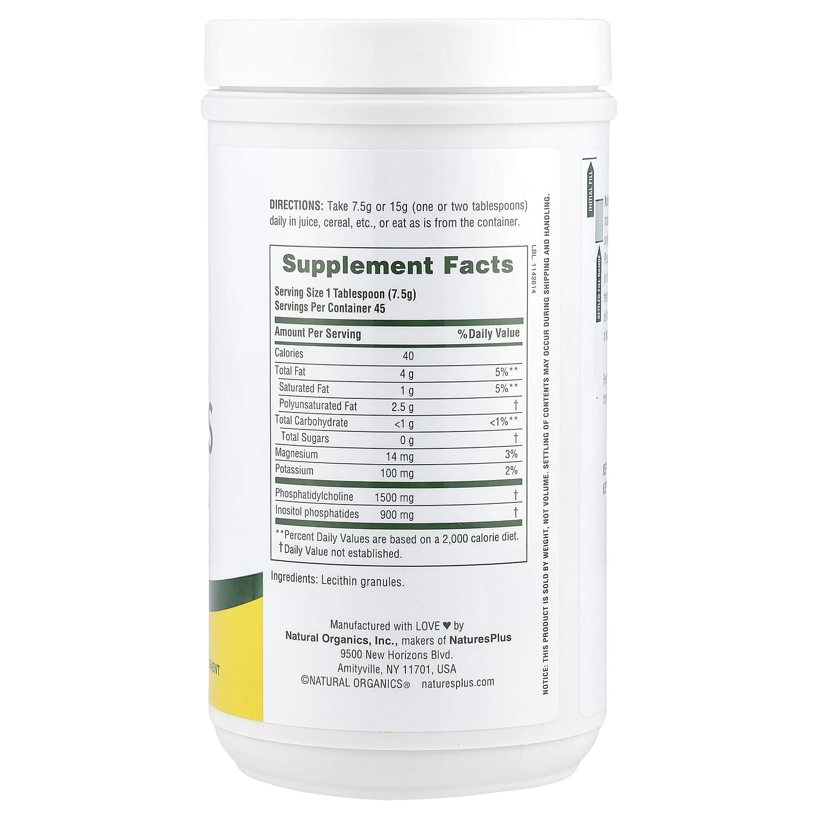 NaturesPlus, Natural Soy Lecithin Granules, 0.74 lb (337.5 g) - Image 2