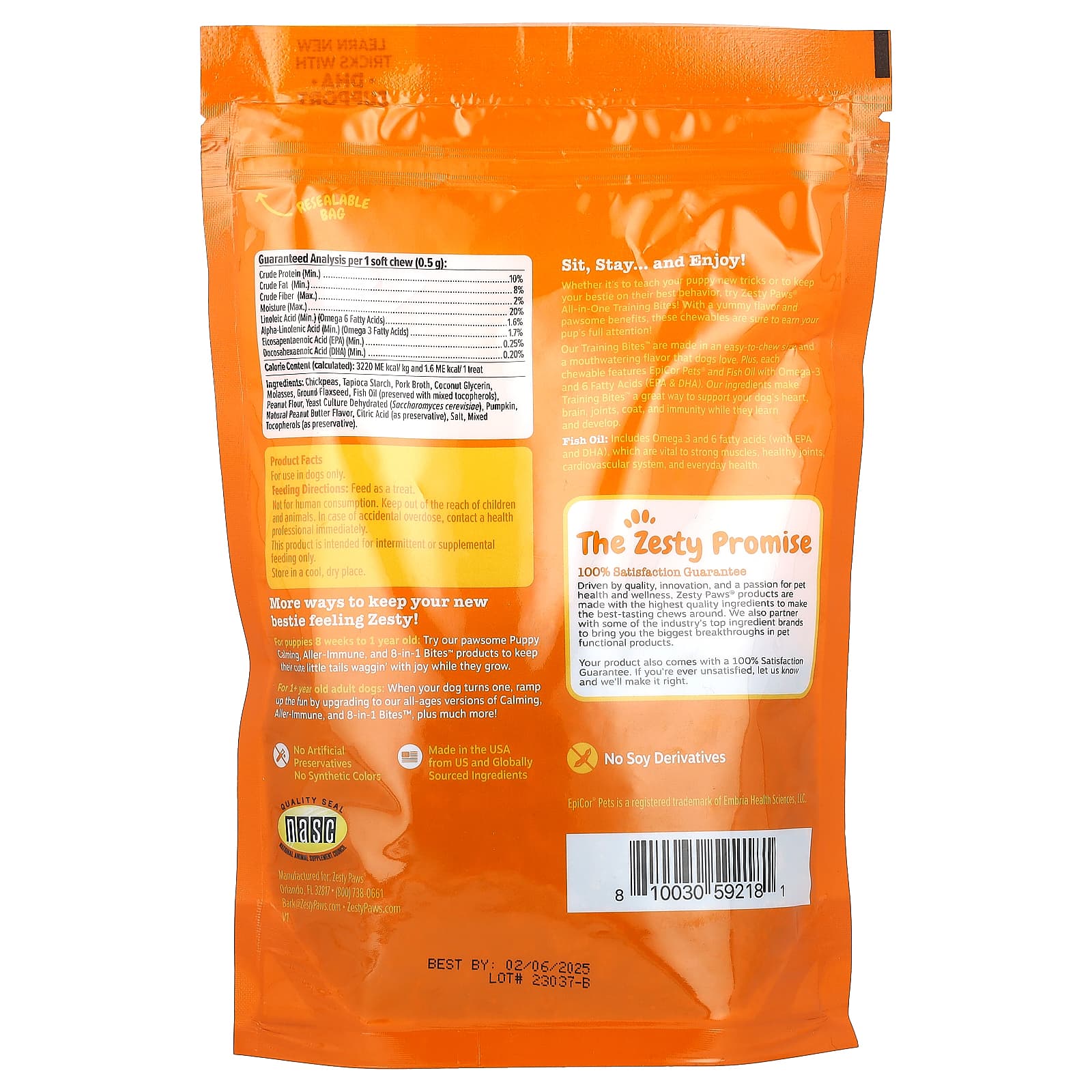Zesty Paws, All-In-One Training Bites, For Dogs, All Ages, Peanut Butter, 8 oz (226 g) - Image 2
