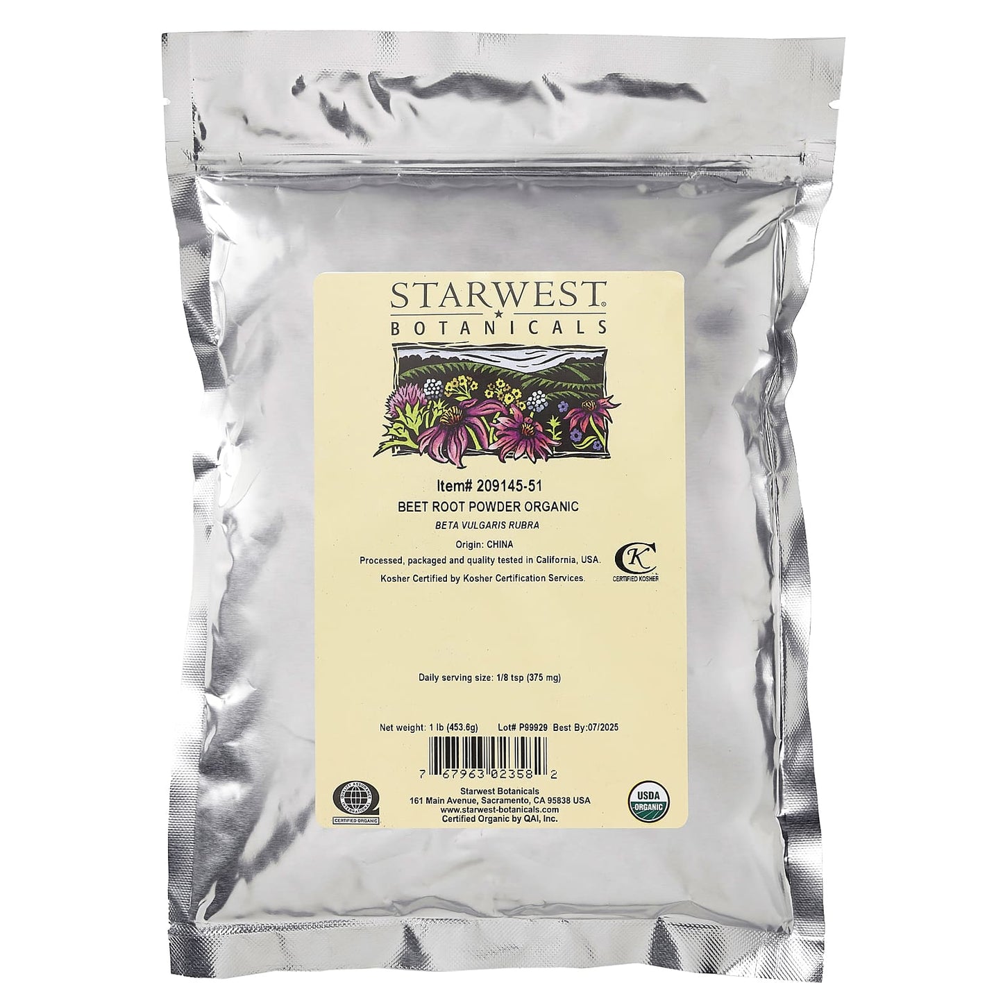 Starwest Botanicals, Organic Beet Root Powder, 1 lb (453.6 g) - Image 2