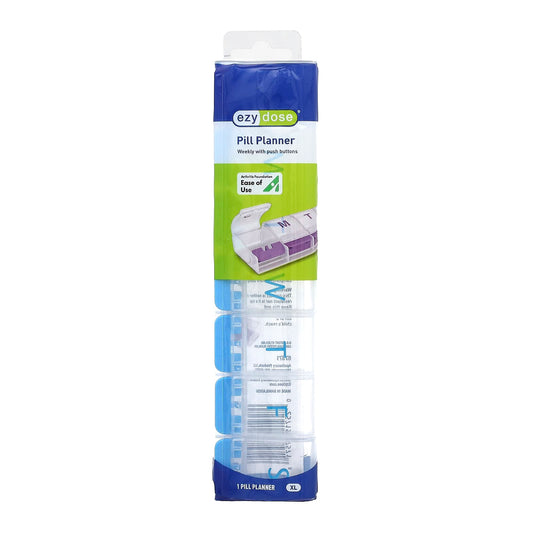 Ezy Dose Weekly Pill Planner with Push Buttons for Easy Medication Management - Image 1
