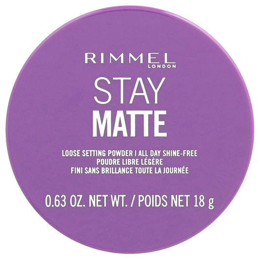Rimmel London, Stay Matte, Loose Setting Powder, 001 Transparent, 0.63 oz (18 g) - Image 1