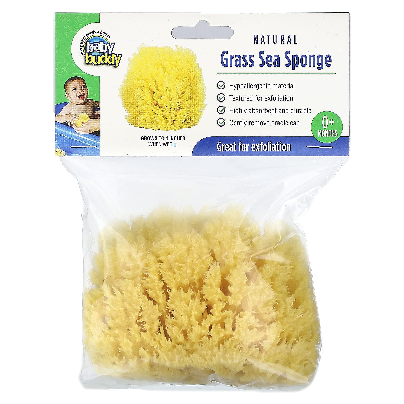 Natural Grass Sea Sponge for Baby Bath Time Essentials | Baby Buddy - Image 1