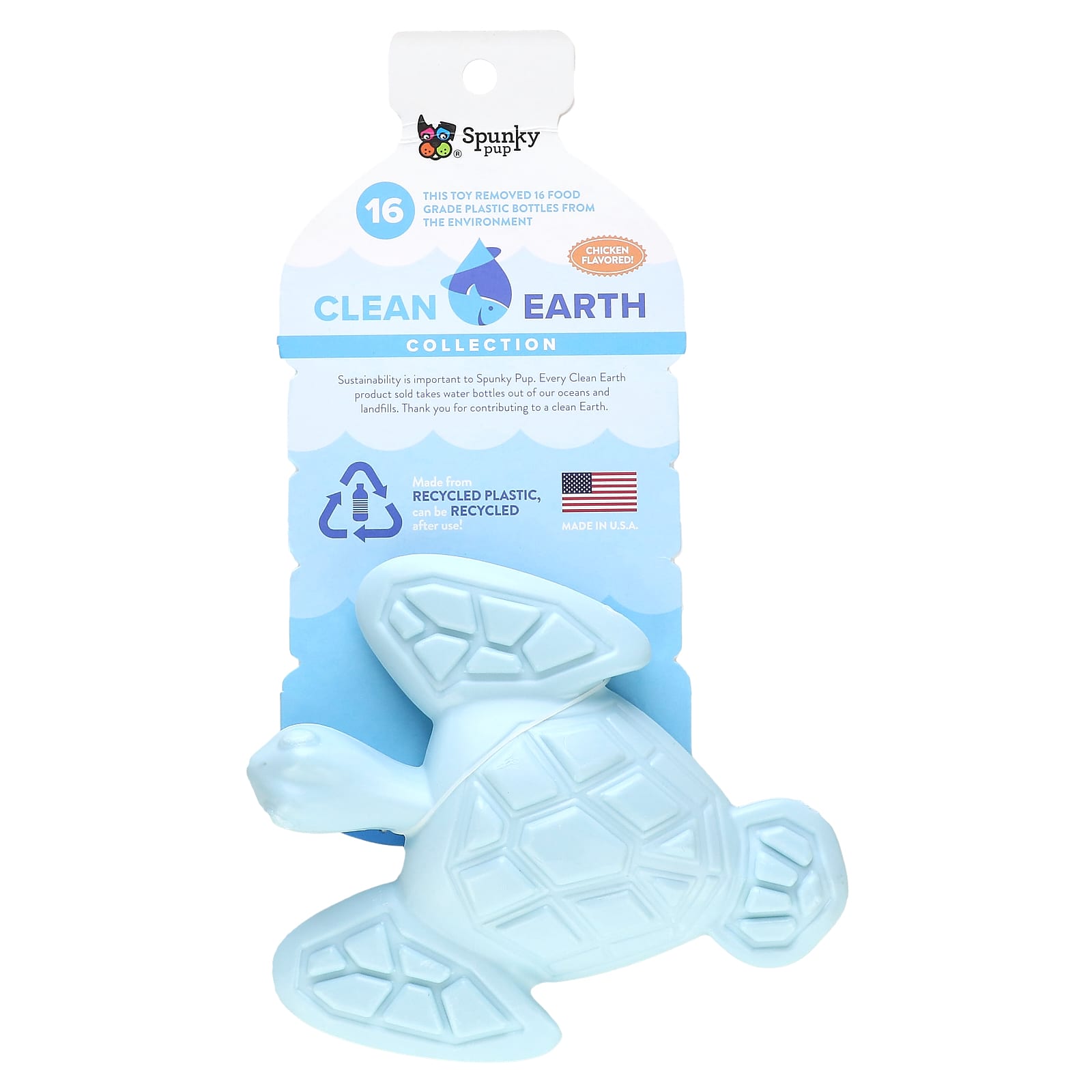 Spunky Pup, Clean Earth Hard Chews, Turtle, Chicken, 1 Toy - Image 1