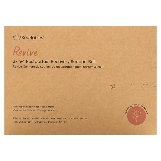 KeaBabies, Revive, 3-in-1 Postpartum Recovery Support Belt, OS, Midnight Black, 1 Set - Image 1