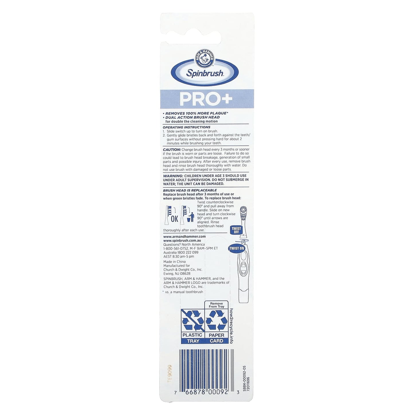Spinbrush, Pro +, Deep Clean, Replacement Brush Heads, Soft, 2 Brush Heads - Image 2