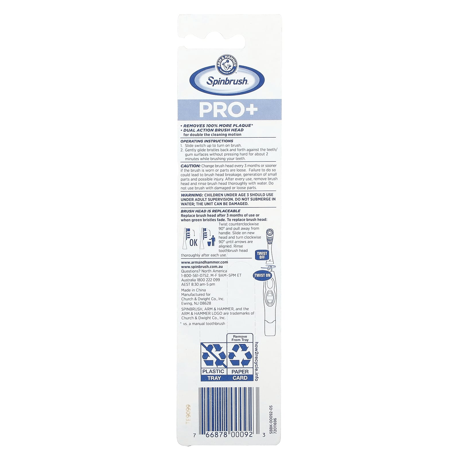Spinbrush, Pro +, Deep Clean, Replacement Brush Heads, Soft, 2 Brush Heads - Image 2