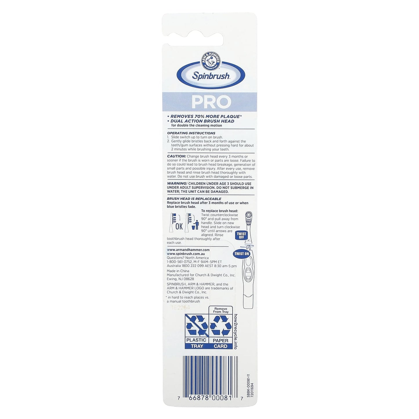 Spinbrush, Pro Clean, Replacement Brush Heads, Medium, 2 Brush Heads - Image 2