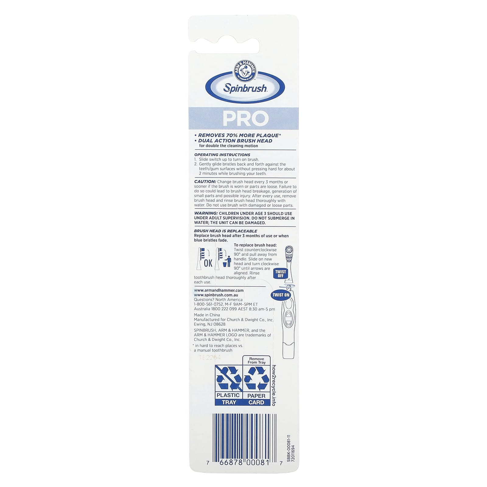 Spinbrush, Pro Clean, Replacement Brush Heads, Medium, 2 Brush Heads - Image 2