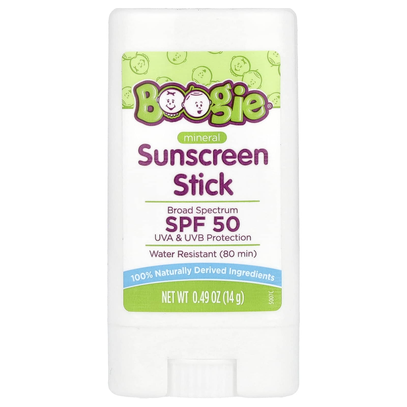 Boogie Wipes Mineral Sunscreen Stick, SPF 50, 0.49 oz - Protect Sensitive Skin - Image 1