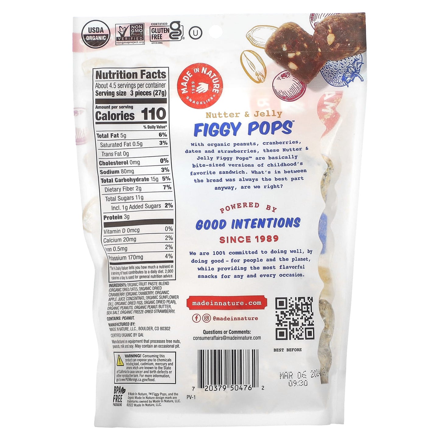 Made in Nature, Figgy Pops, Nutter & Jelly, 4.2 oz (119 g) - Image 2