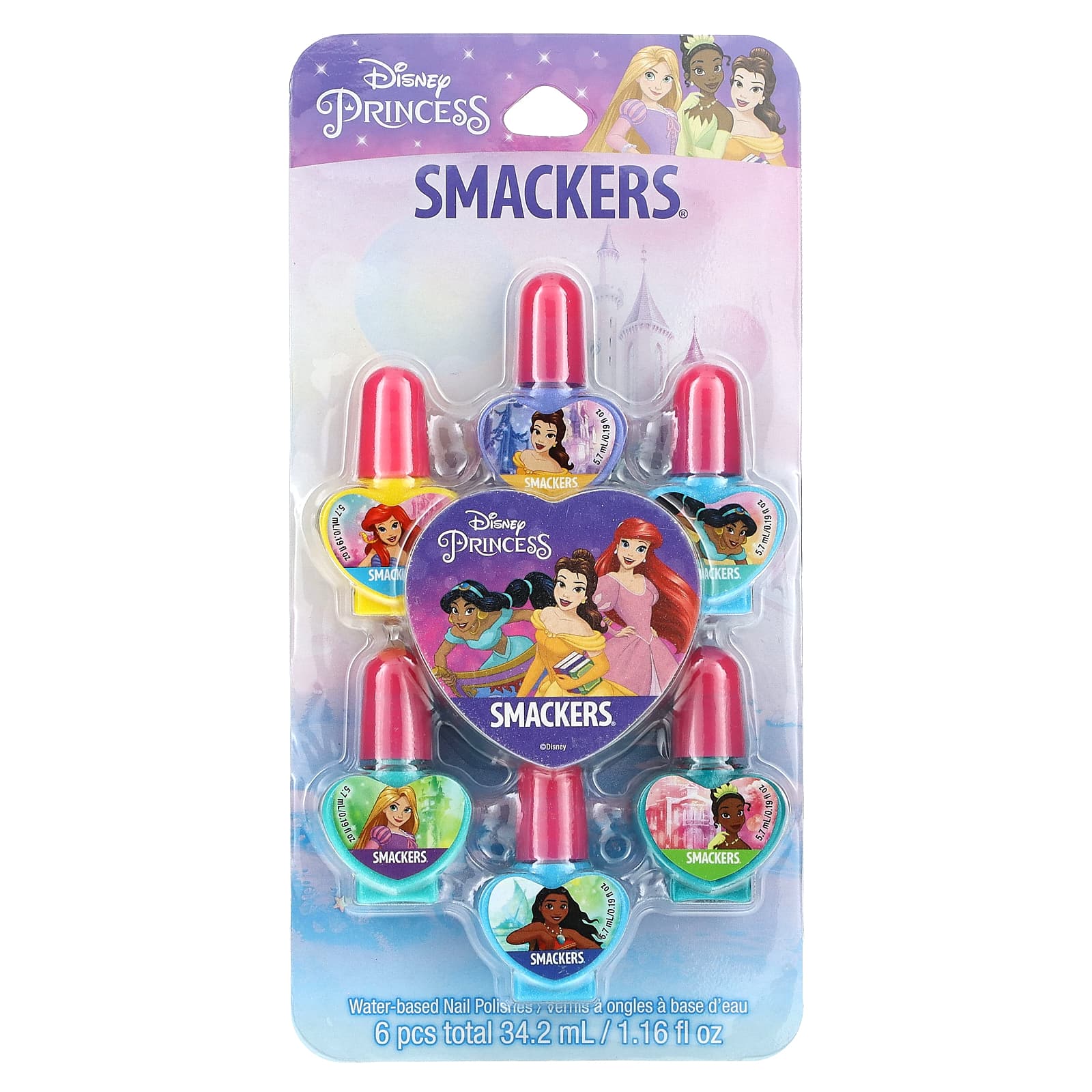 Lip Smacker, Disney Princess, Nail Polish Collection, 6 Pack, 0.19 fl oz (5.7 ml) Each - Image 2