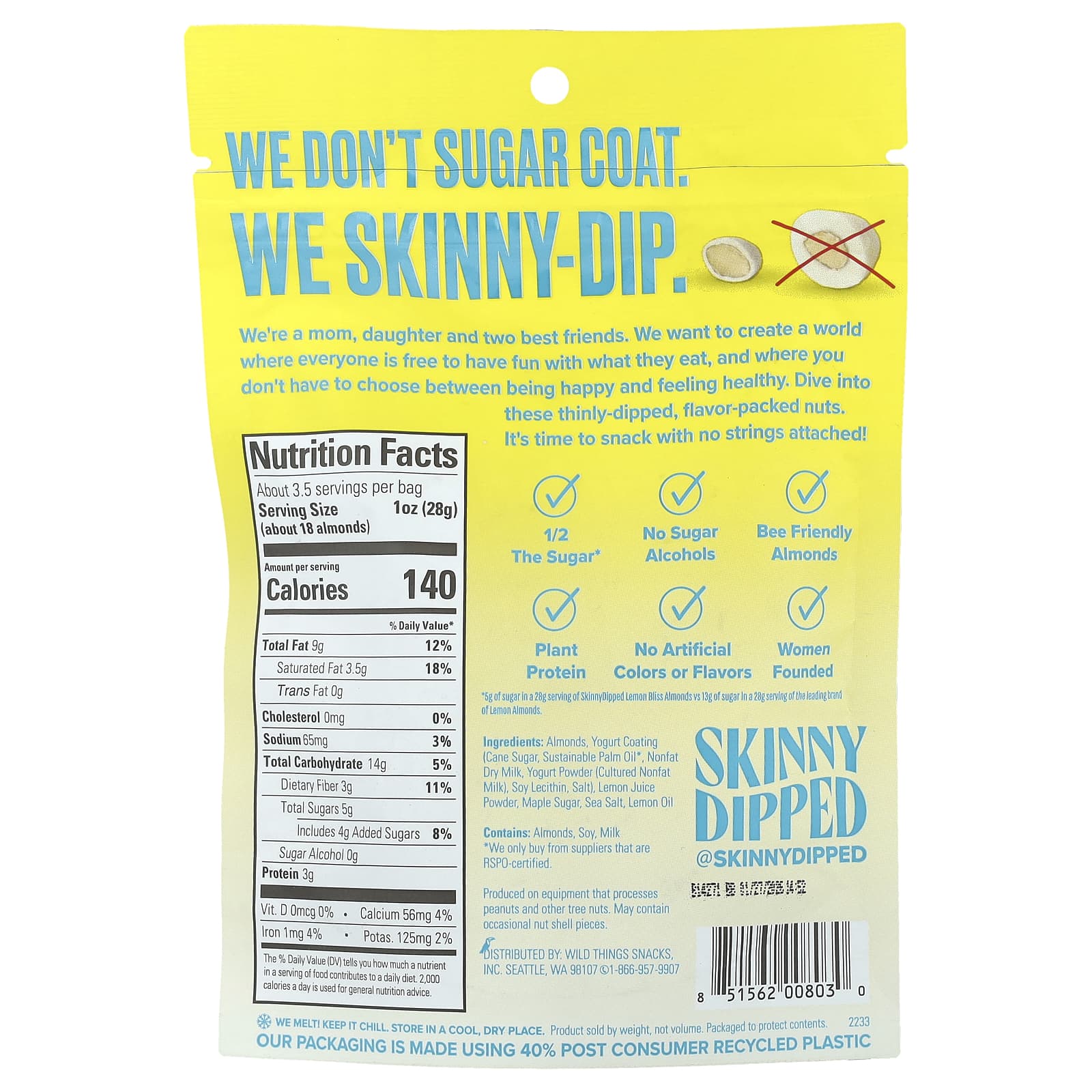 SkinnyDipped, Lemon Bliss Almonds, 3.5 oz (99 g)