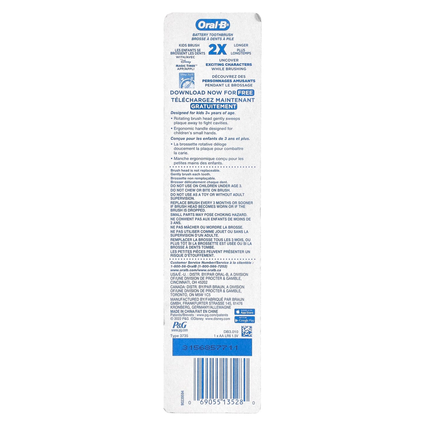 Oral-B, Battery Toothbrush, Soft, 3+Years, Disney Junior Mickey, 1 Toothbrush - Image 2
