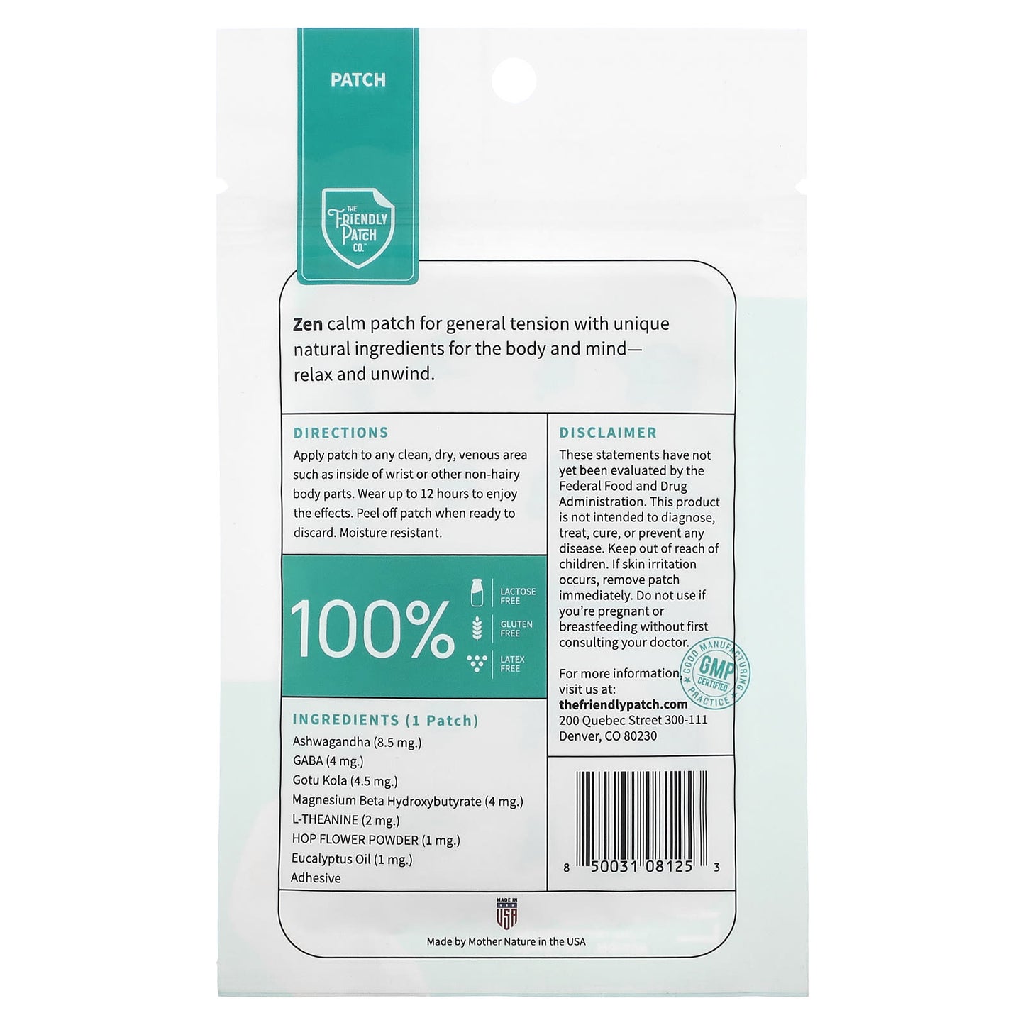 The Friendly Patch, Zen, Stress Patch, 8 Patches - Image 2