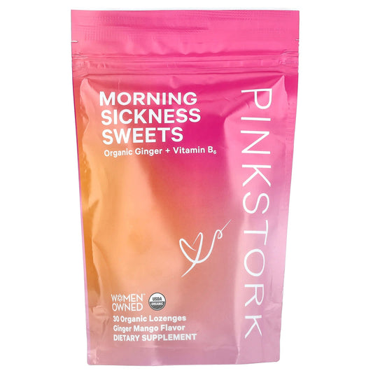 Pink Stork, Morning Sickness Sweets, Ginger Mango, 30 Organic Lozenges - Image 1